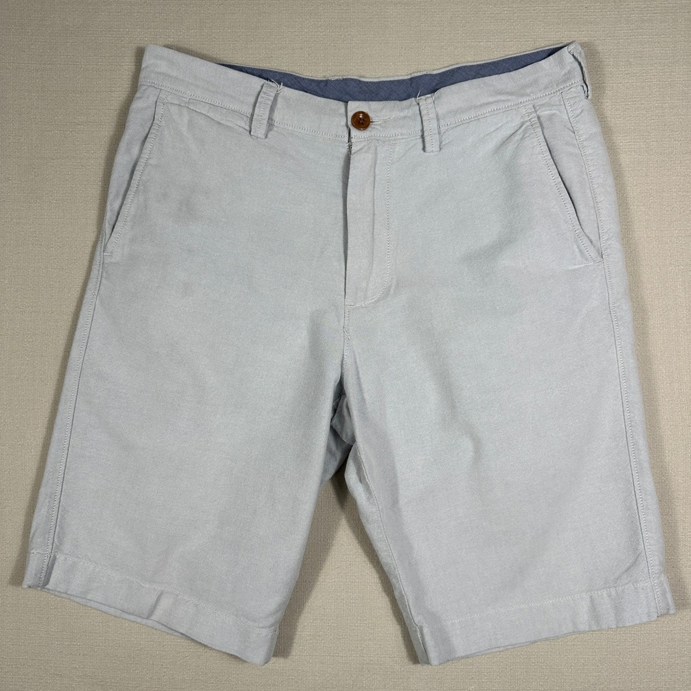 J.Crew Club Shorts Mens 31W Gray Excellent Cotton Chino Flat Front RN 77388‎
